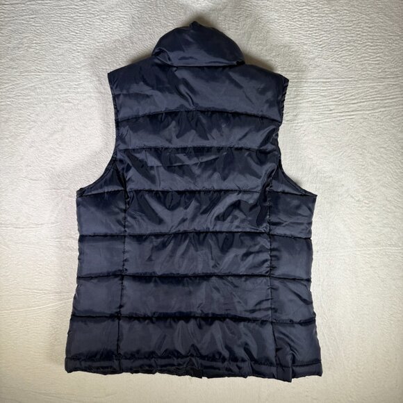 Indigo Saints Blue Quilted Puffer Vest w/ Kangaroo Pockets Women’s Size Medium - Picture 4 of 7